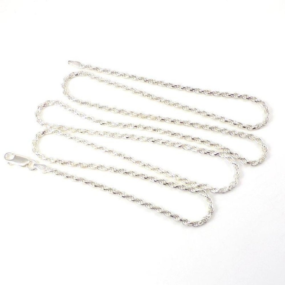 New Solid Sterling Silver Twisted Rope Chain Link… - image 2